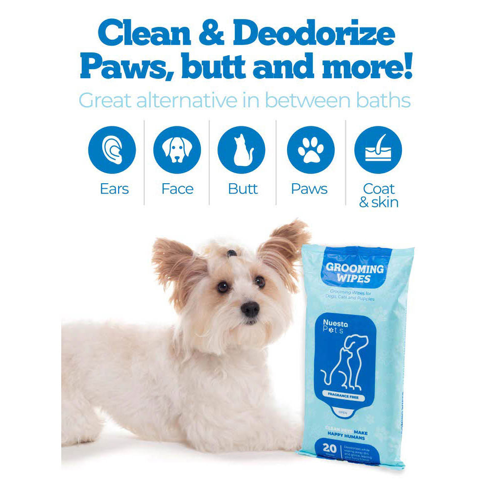 Hypoallergenic Bath Replacement Pet Wipes - On the Go Pack