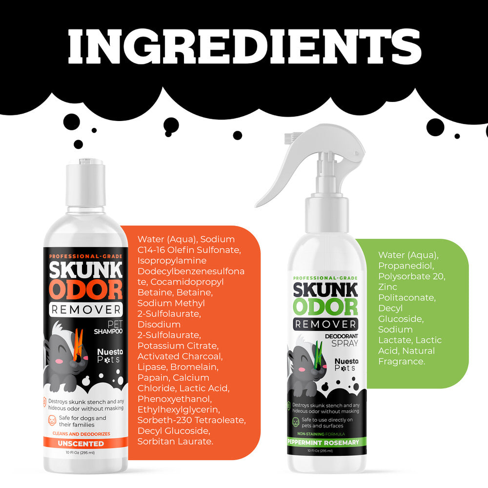 Skunk Odor Remover Shampoo & Spray System