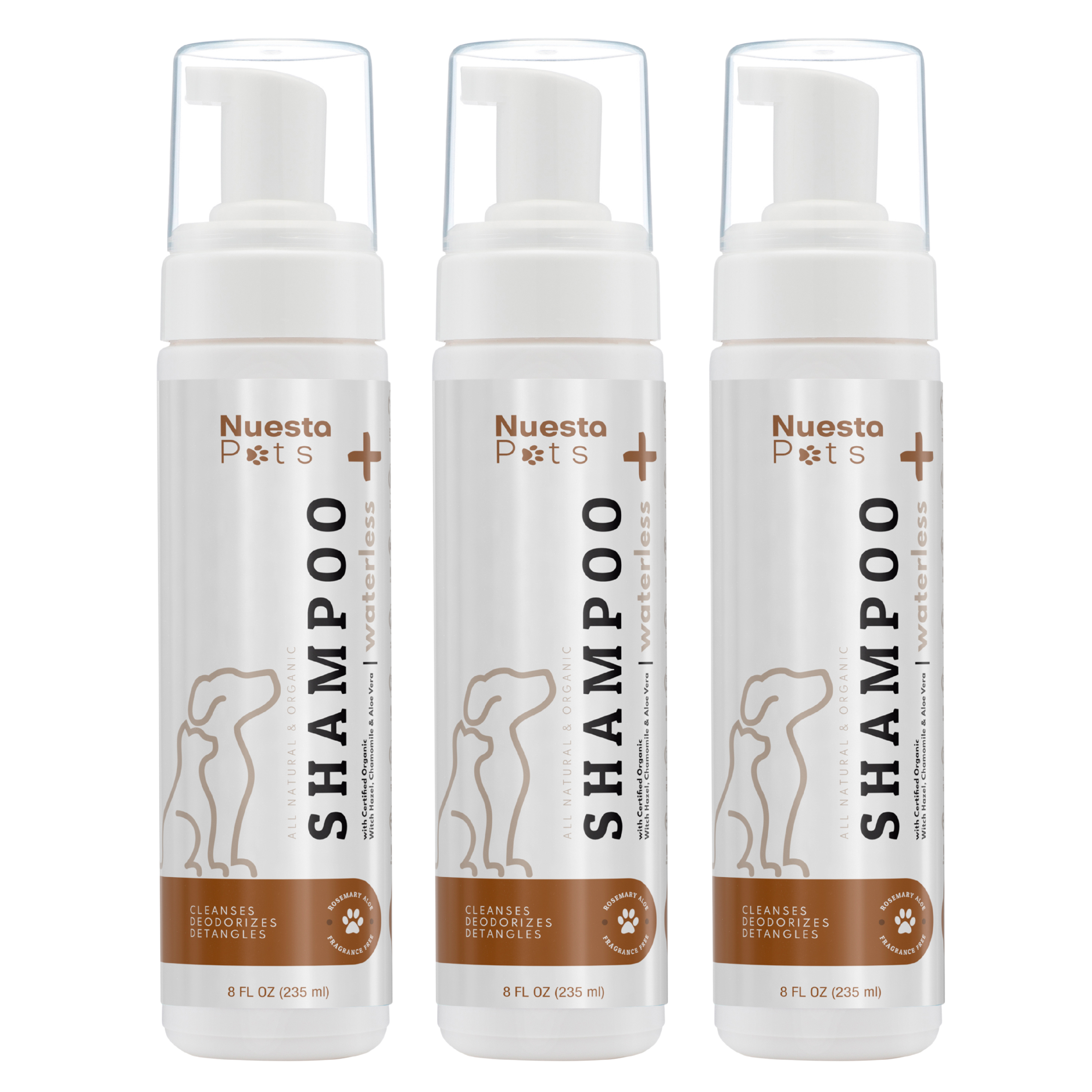 Waterless No Rinse Foaming Dog & Cat Shampoo | Nuesta Pets