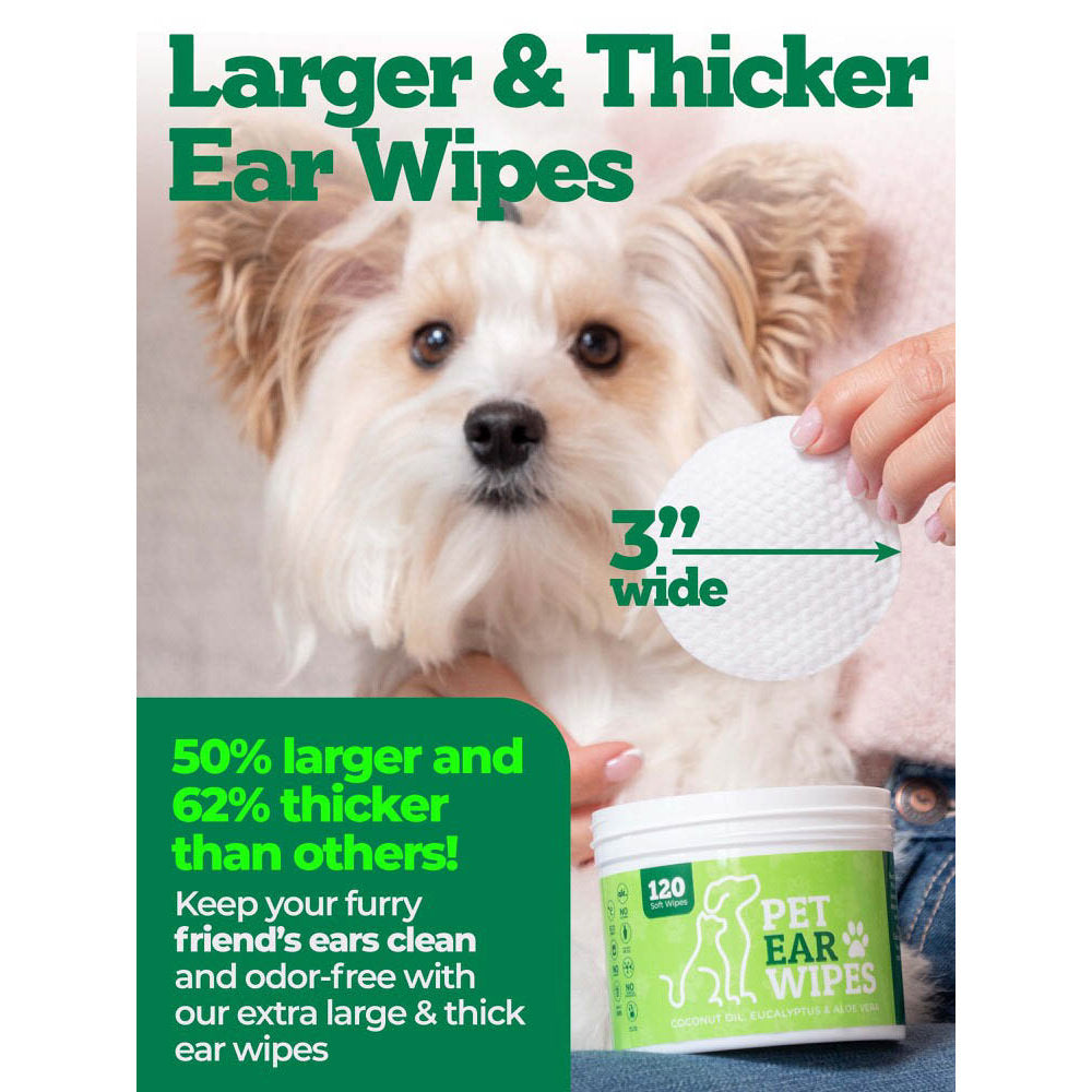 Pet Ear Wipes for Dogs & Puppies