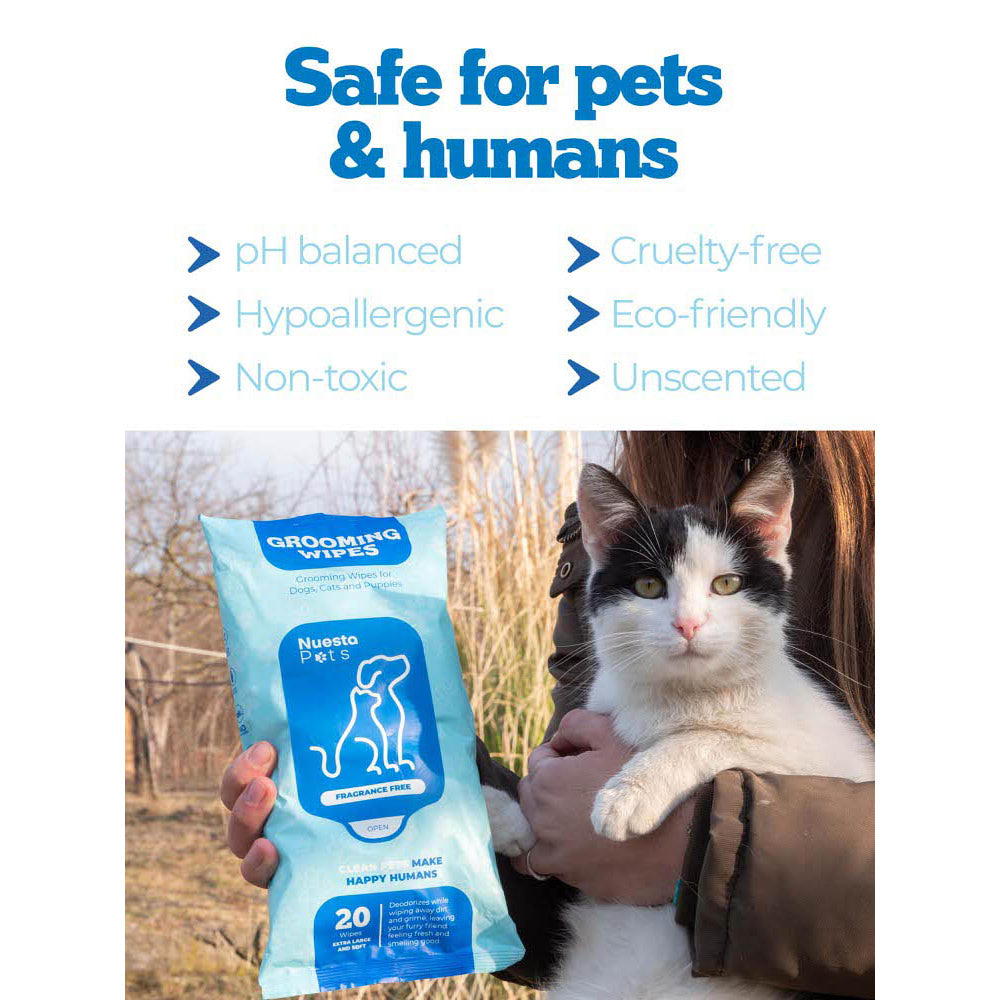 Hypoallergenic Bath Replacement Pet Wipes - On the Go Pack