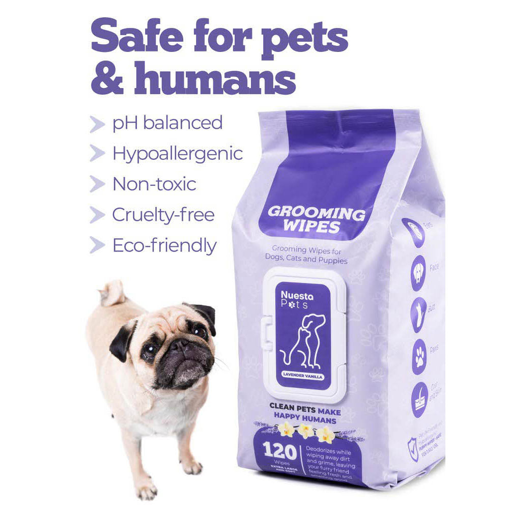 Lavender Vanilla Pet Wipes Clean and Fresh Dog Wipes Nuesta Pets